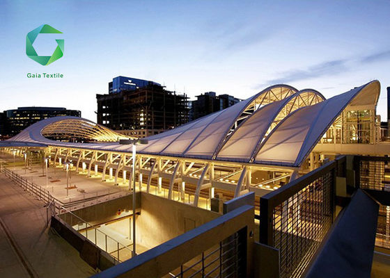 1350gsm 1500d Vinyl Membrane , 850N Tear Strength Architecture Membrane Structure Tension